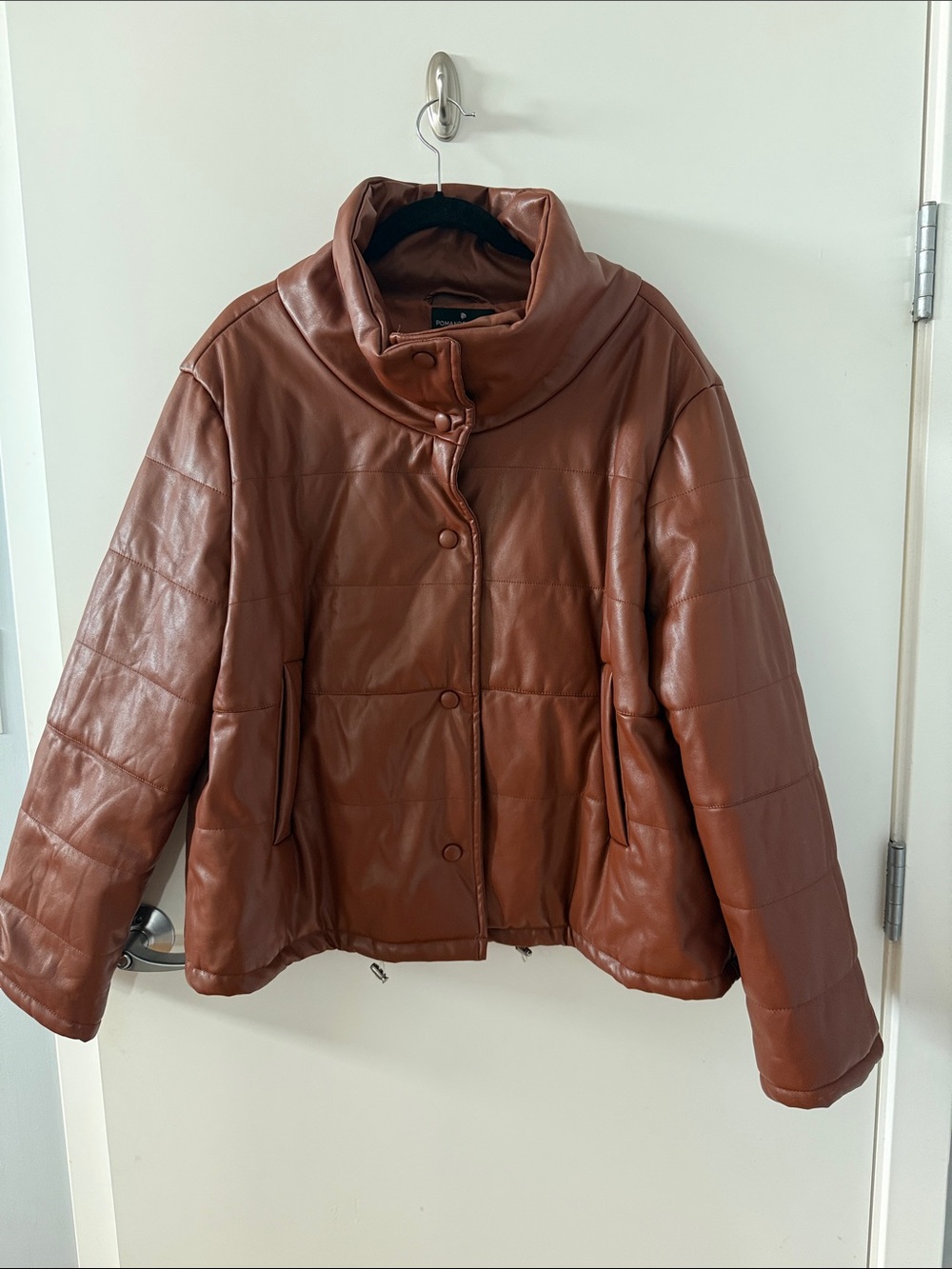 Tuckernuck / Pomander Place Brown Faux Leather Puffer Jacket